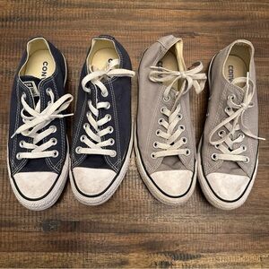 Converse All Star Chuck Taylor Short 2 Pair Navy And Gray Grey Size 7 Nice!